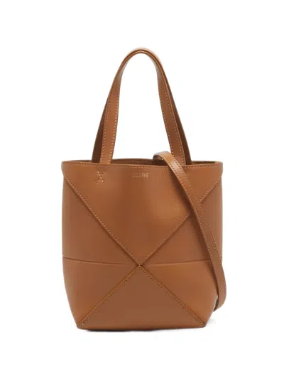 Loewe Mini Puzzle Tote Bag In Brown