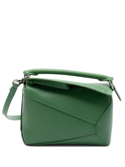 Loewe Mini Puzzle Tote Bag In Green