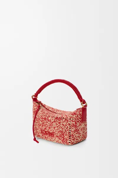 Loewe Cala Mini Bag In Melange Raffia For Woman In Red
