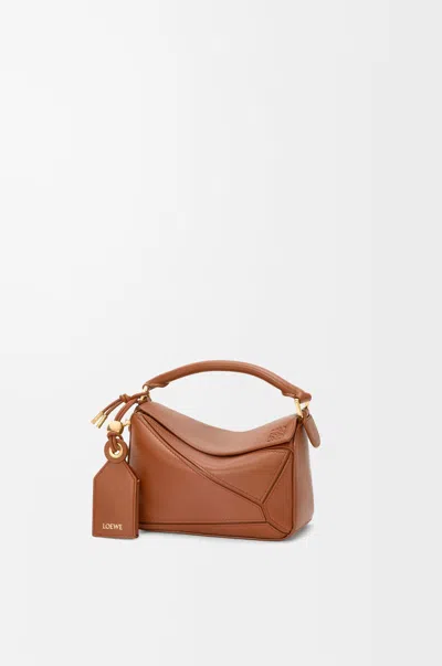 Loewe Mini Featherlight Puzzle Bag In Nappa Lambskin For Woman In Brown