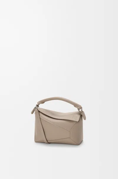 Loewe Mini Puzzle Edge Bag In Soft Grained Leather Skin For Woman In Brown