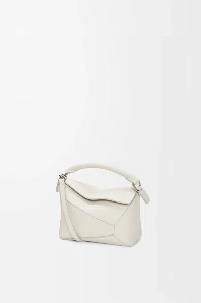 Loewe Mini Puzzle Edge Bag In Soft Grained Leather Skin For Woman In Neutral