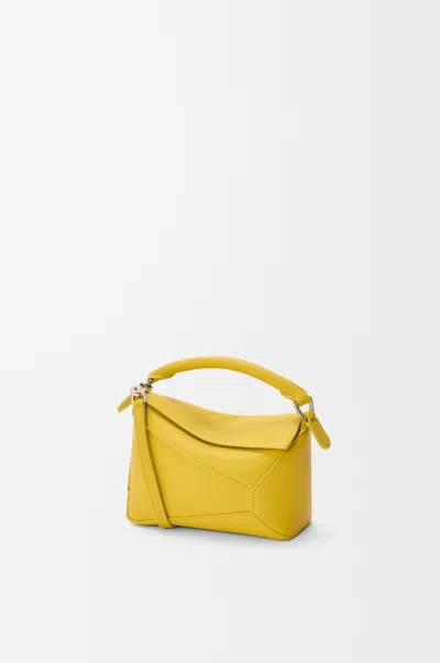 Loewe Mini Puzzle Edge Bag In Soft Grained Leather Skin For Woman In Yellow
