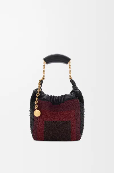 Loewe Mini Squeeze Bag In Beaded Leather For Woman In Multi
