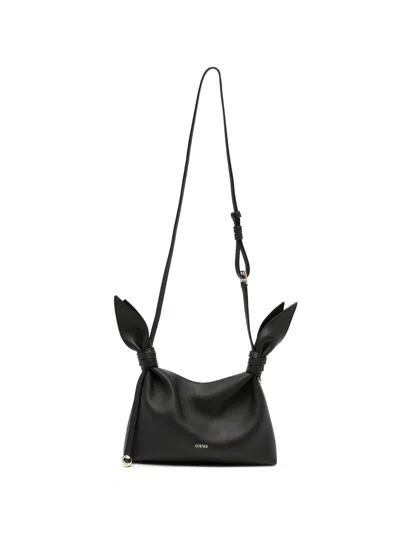 Loewe Mini Scarf Leather Shoulder Bag In Black
