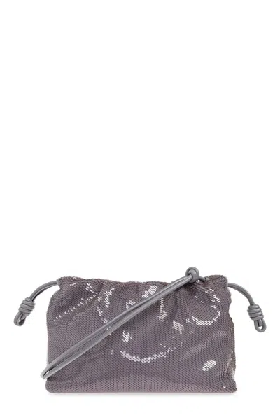 Loewe Mini Sequined Flamenco Purse In Gray
