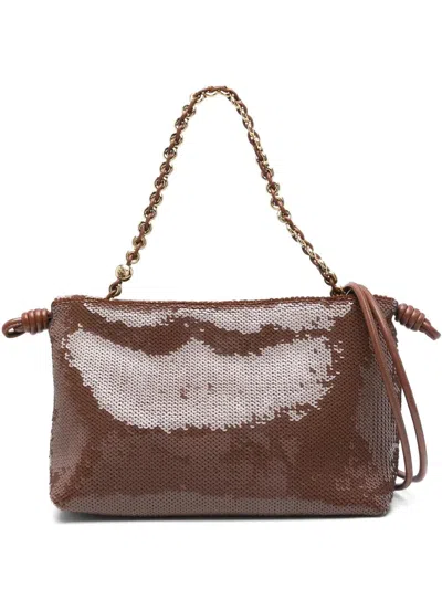 Loewe Mini Sequined Purse In Brown