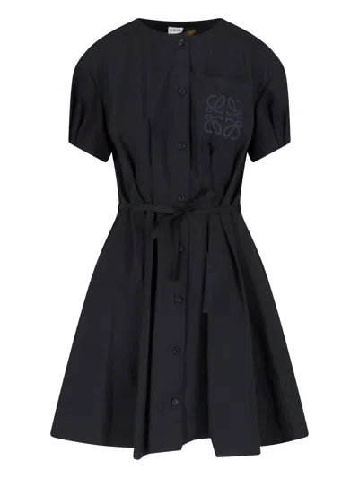 Loewe Mini Shirt Dress In Black