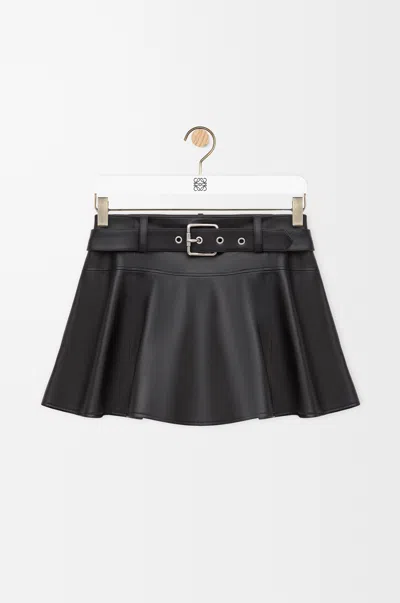 Loewe Mini Skirt In Nappa Lambskin In Black