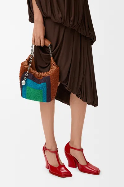 Loewe Squeeze Mini Beaded Leather Tote Bag In Multi