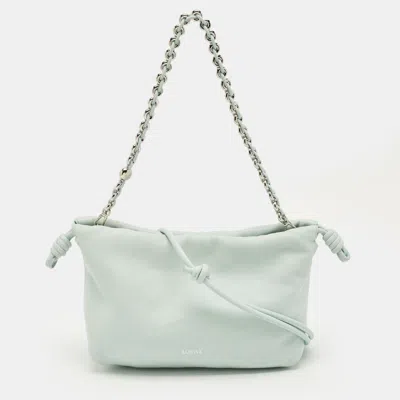 Pre-owned Loewe Mint Green Leather Medium Flamenco Bag