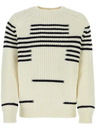 Loewe Man Ivory Wool Blend Sweater In White