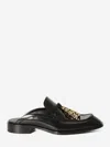 Loewe Black Leather Edge Slippers In Black