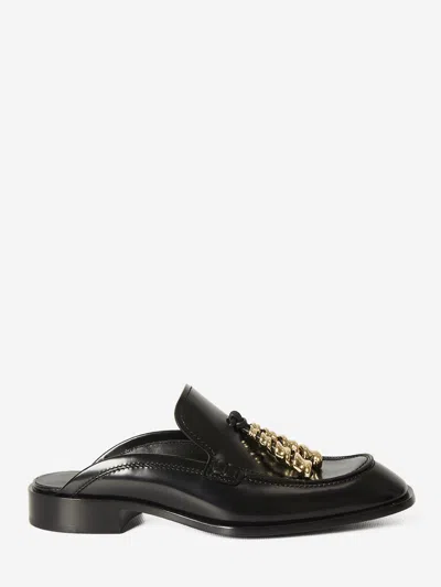 Loewe Black Leather Loafers
