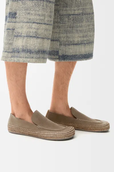 Loewe Rio Loafer In Suede And Raffia Size: 46 For Man In Brown
