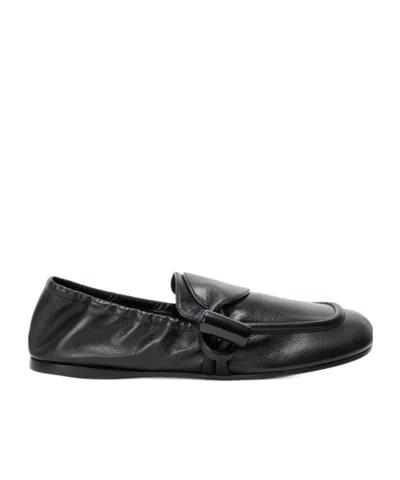 Loewe Mocassins Toggle En Cuir De Veau Lisse Brillant In Black