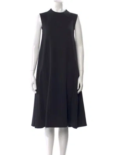 Pre-owned Loewe Mock Neck Midi Length Dress W/ Tags In Black