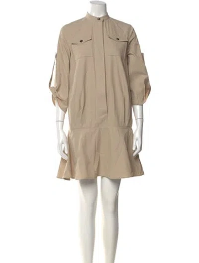 Pre-owned Loewe Mock Neck Mini Dress In Neutral