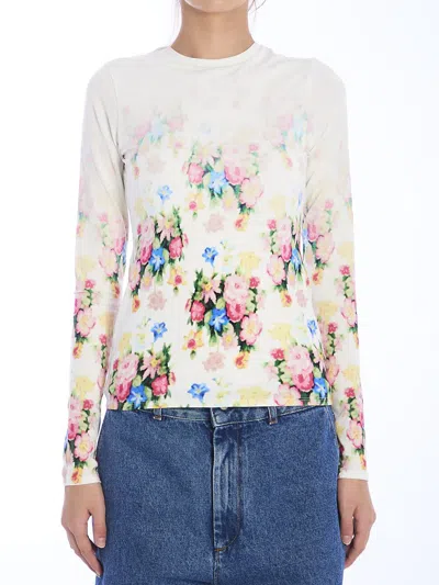 Loewe Long-sleeved Modal Top In White