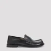 Loewe Penny Strap Round Toe Stitched Detailing Loafers In Black