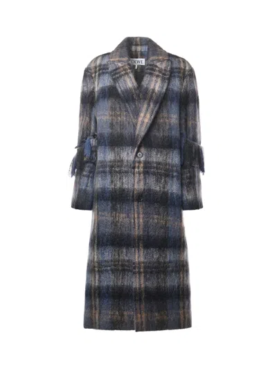Loewe Mohair And Wool Blend Coat In Multi