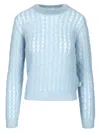 Loewe Mohair And Wool Blend Sweater Knitwear Light Blue In Blue