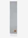 Loewe Sciarpa Con Frange In Lana E Mohair Di Peso Medio In Grey