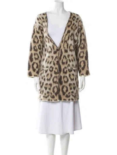 Pre-owned Loewe Mohair Animal Print Sweater In Neutral