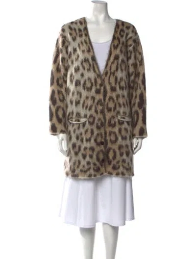 Pre-owned Loewe Mohair Animal Print Sweater In Neutrals