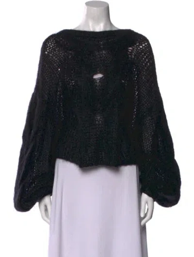 Pre-owned Loewe Mohair Bateau Neckline Sweater In Black