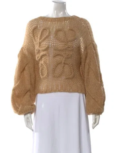 Pre-owned Loewe Mohair Bateau Neckline Sweater In Neutral