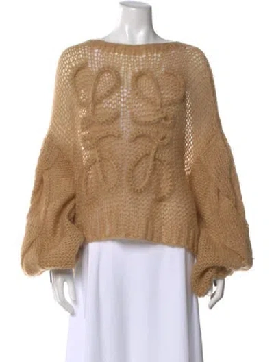 Pre-owned Loewe Mohair Bateau Neckline Sweater In Neutral