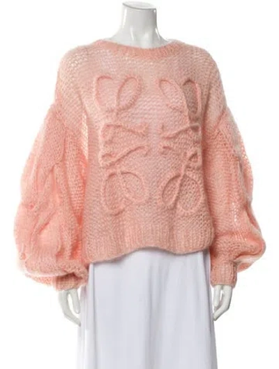 Pre-owned Loewe Mohair Bateau Neckline Sweater In Pink
