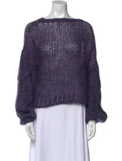 Pre-owned Loewe Mohair Bateau Neckline Sweater In Purple