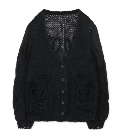 LOEWE MOHAIR-BLEND ANAGRAM CARDIGAN