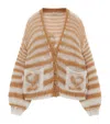 Loewe Anagram Wool-blend Cardigan In White