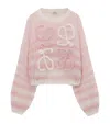 Loewe Embroidered Mohair Blend Sweater In White