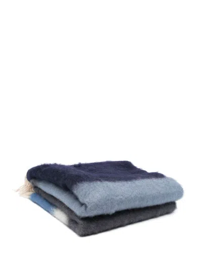 Loewe Mohair-blend Blanket (185cm X 130cm) In Blue