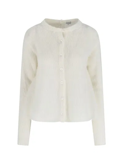 Loewe Mohair Blend Cardigan In White