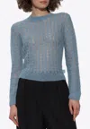 Loewe Mohair And Wool Blend Sweater Knitwear Light Blue In Blue