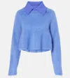 Loewe Mohair And Wool Polo Sweater In Blue