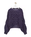 Loewe Anagram Embroidered Cable-knit Mohair-blend Sweater In Black