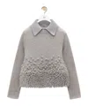 Loewe Polo In Misto Mohair Grigio  Donna In Grey