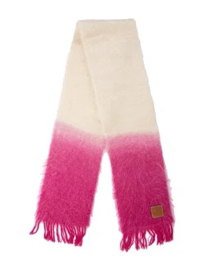 Pre-owned Loewe Mohair Colorblock Pattern Scarf In Multi