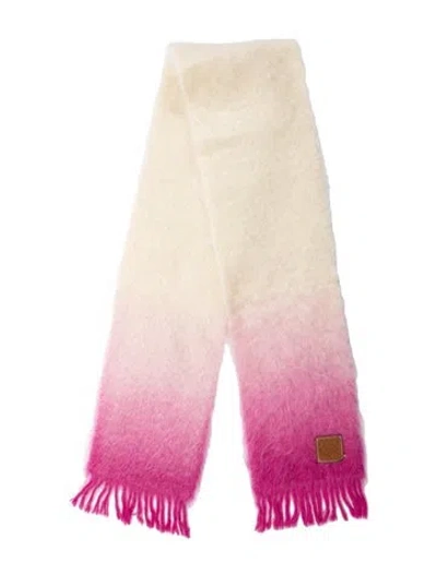 Pre-owned Loewe Mohair Colorblock Pattern Scarf In Purple