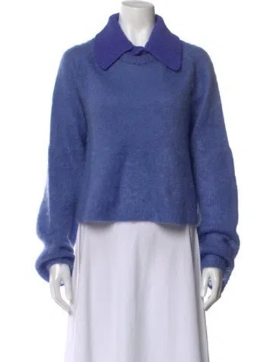Pre-owned Loewe Mohair Cowl Neck Sweater In Blue