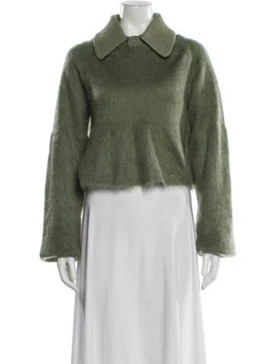 Pre-owned Loewe Mohair Cowl Neck Sweater In Green