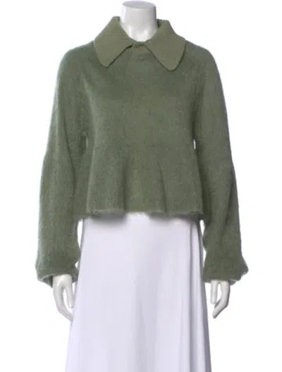 Pre-owned Loewe Mohair Crew Neck Sweater In Green