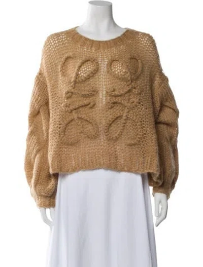 Pre-owned Loewe Mohair Crew Neck Sweater In Neutral