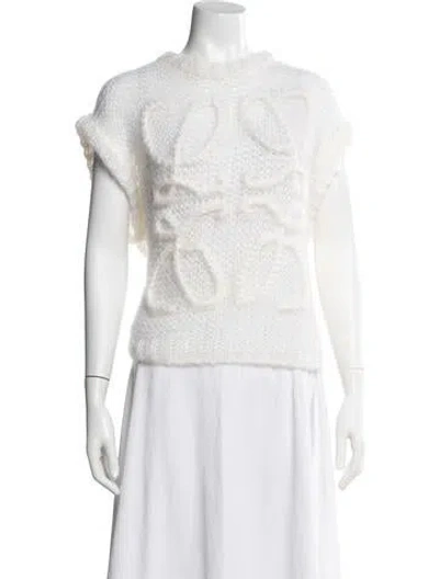 Pre-owned Loewe Mohair Crew Neck Sweater In Neutrals